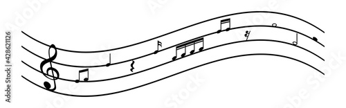 Collection of Music notes. Musical key signs. Vector symbols on white background. Vector illustration. EPS 10