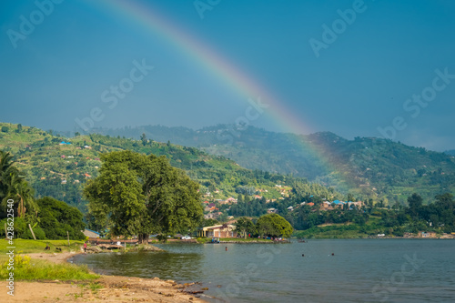 Rainbow on lake Kivu, Rwanda