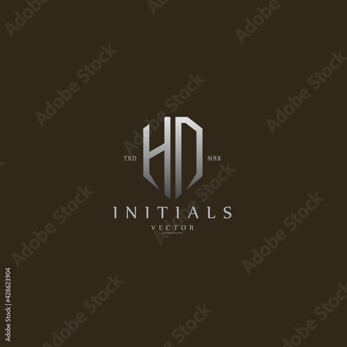 classy HD vintage metal monogram logo. elegant silver initials icon premium vector design template