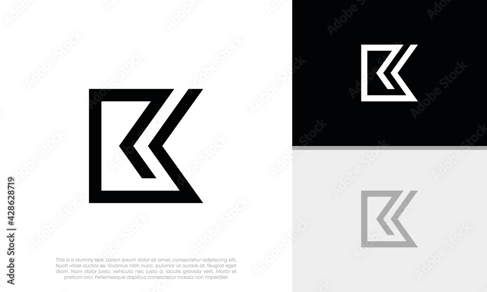 Initials K logo design. Initial Letter Logo. Initials K logo design. Initial Letter Logo.