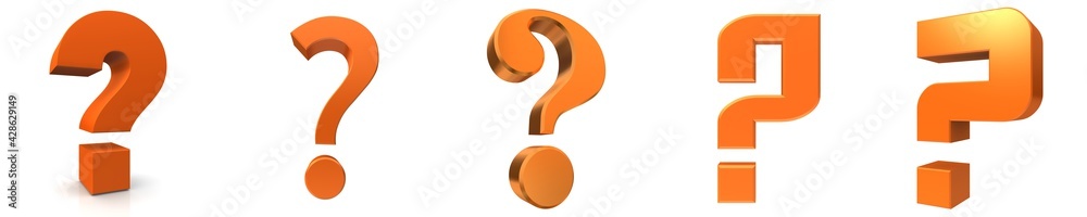 Interrogation point question mark sign 3d orange Interrogation point question mark sign 3d orange