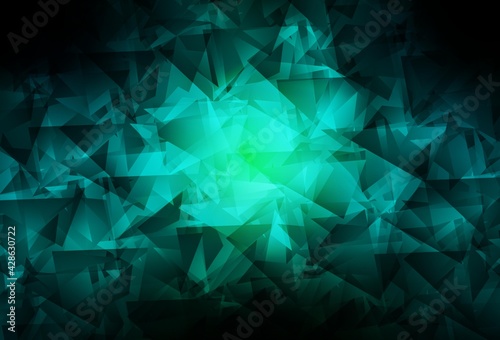 Dark Blue, Green vector shining triangular layout.