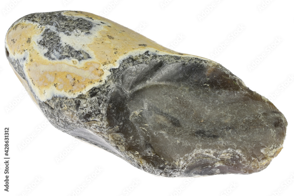 flint from Warnemünde, Germany isolated on white background flint from Warnemünde, Germany isolated on white background