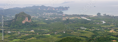 Panoramic sea view Thailand Krabi province Dragon crest viewpoint