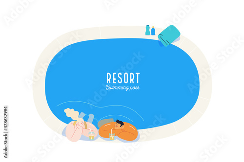 Beach resort activities, modern flat vector illustration