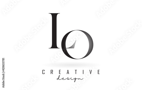 LO l o letter design logo logotype concept with serif font and elegant style vector illustration.