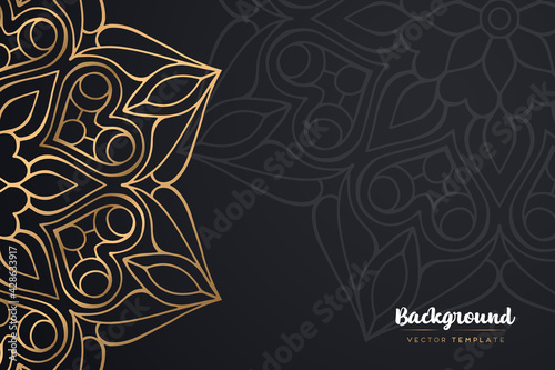Vector islamic gold background with mandala