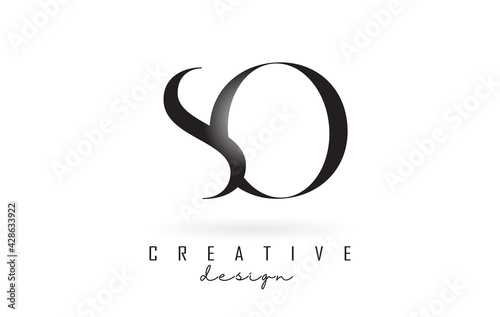 SO s o letter design logo logotype concept with serif font and elegant style vector illustration.