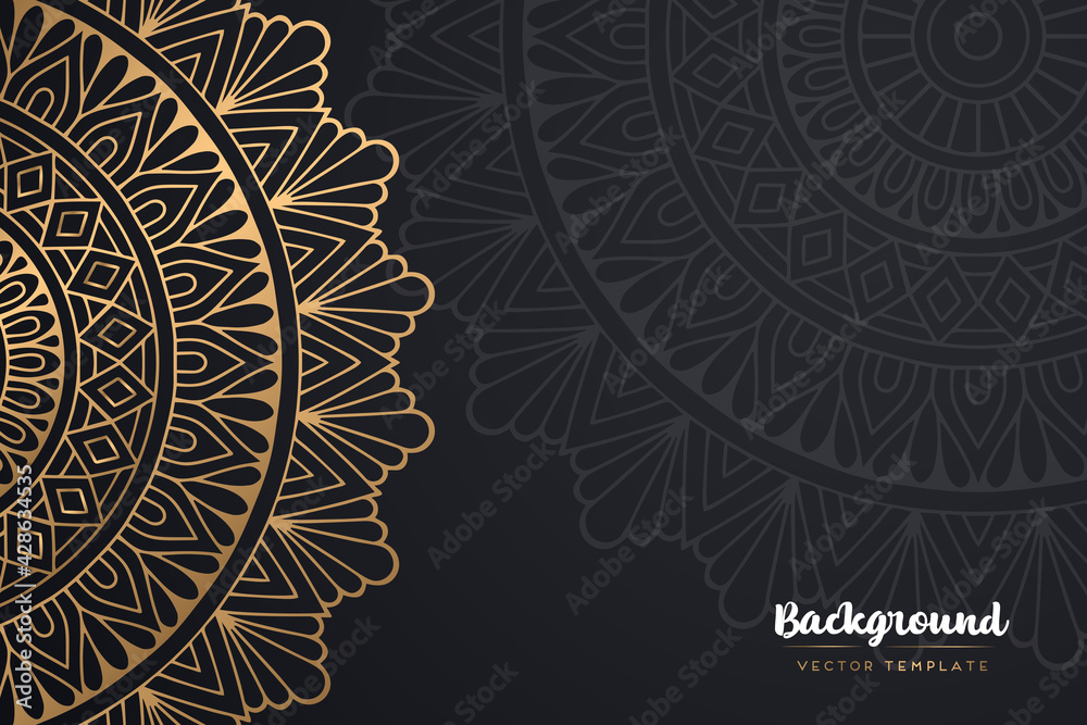Vector islamic gold background with mandala Vector islamic gold background with mandala