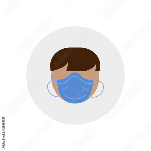 Man in medical mask icon.