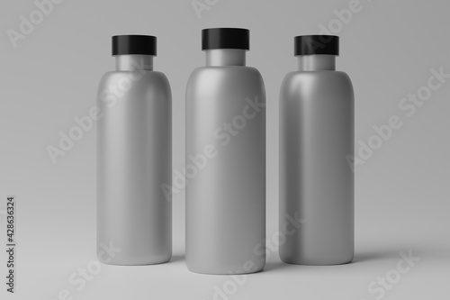 3D Illustration. Blank Bottle Mockup