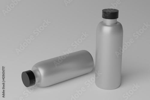 3D Illustration. Blank Bottle Mockup