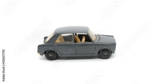toy car made of metal on white background  isolated object