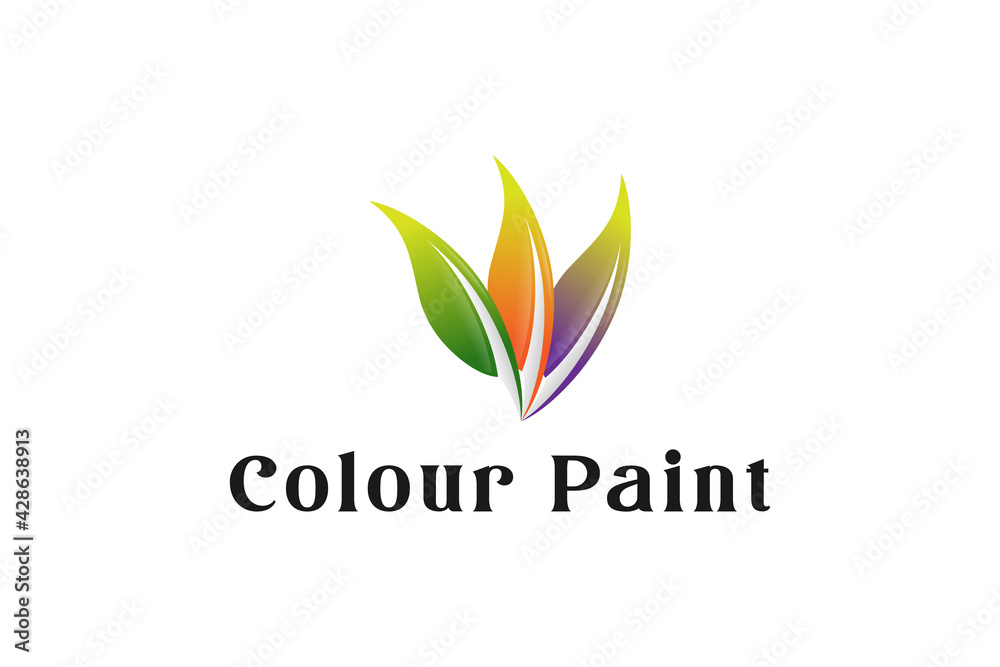 abstract colourful leaf or feather or patel logo design abstract colourful leaf or feather or patel logo design