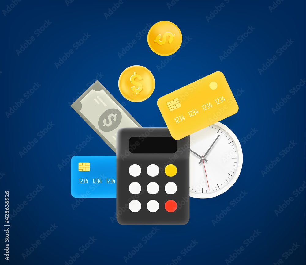 Tax day vector concept. 3d style cute illustration Tax day vector concept. 3d style cute illustration