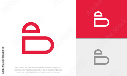 Initials B logo design. Initial Letter Logo. Heart Logo Vector.