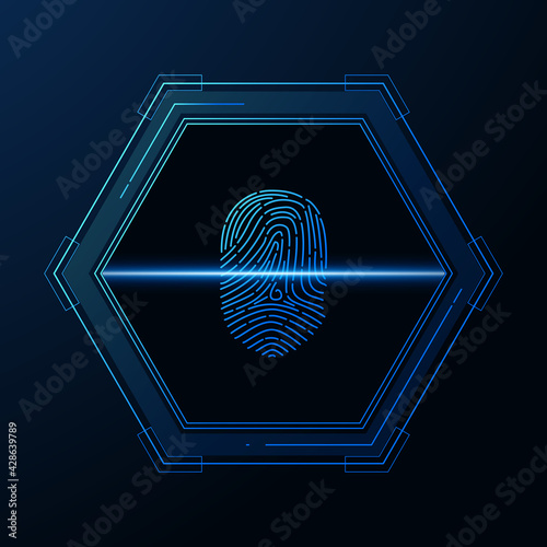 scan fingerprint, Cyber security and password control through fingerprints, access with biometrics identification	
