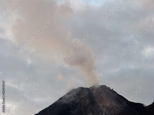 Smoke top of Arenal Volcano in Costa Rica
