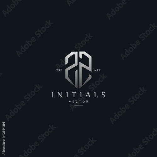 classy ZZ vintage metal monogram logo. elegant silver initials icon premium vector design template