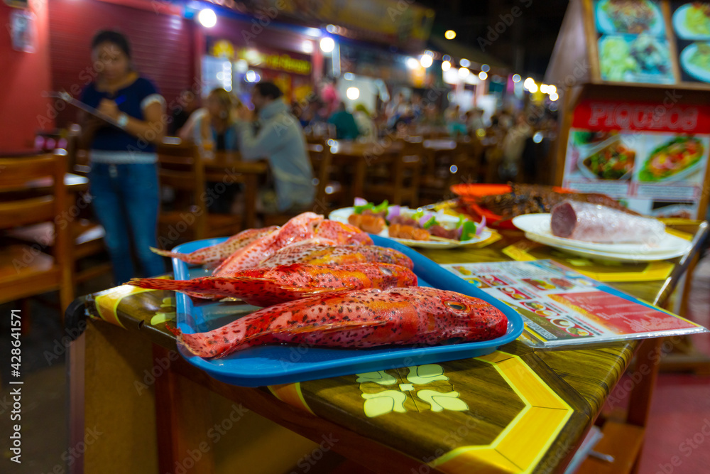 Seafood in Puerto Ayora on the Galapagos islands