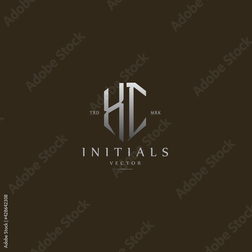 classy XI vintage metal monogram logo. elegant silver initials icon premium vector design template