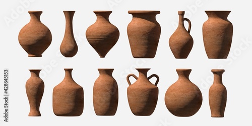 Vászonkép Old clay 3d pitcher