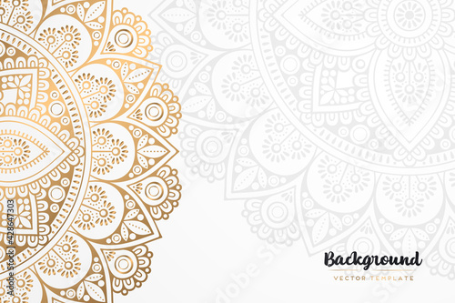 Vector islamic gold background with mandala