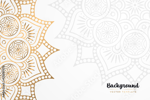 Vector islamic gold background with mandala