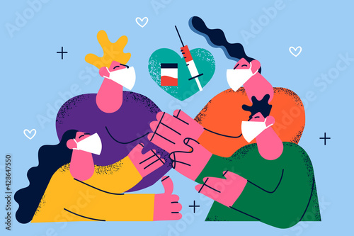 Family Vaccination against covid-19 concept design