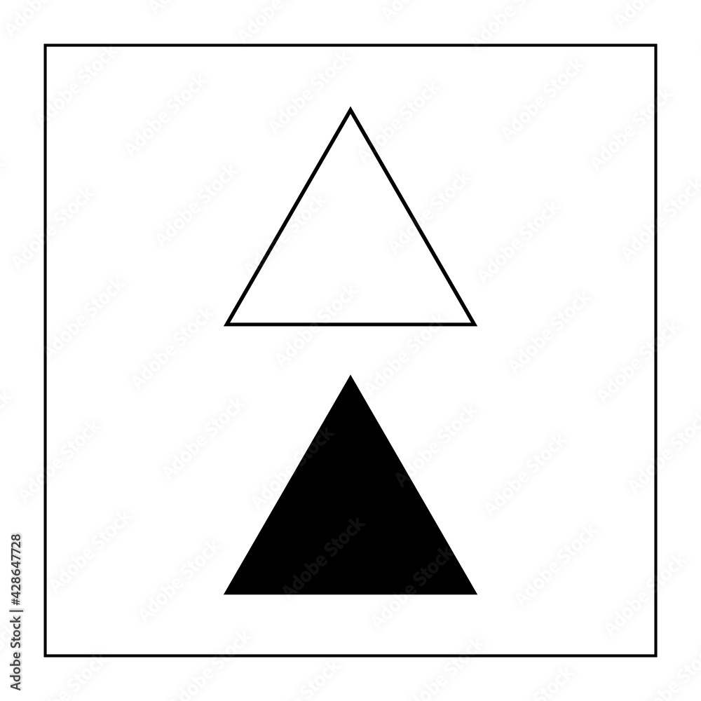 Isosceles Triangle and Isosceles Square. The two sides of this Shape the same Isolated On White Background. Design Vector Icon Illustration. Isosceles Triangle and Isosceles Square. The two sides of this Shape the same Isolated On White Background. Design Vector Icon Illustration.