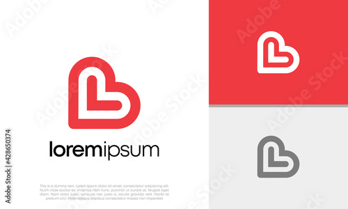 Initials B logo design. Initial Letter Logo. Heart Logo Vector.