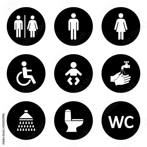 zestaw ikon do wc