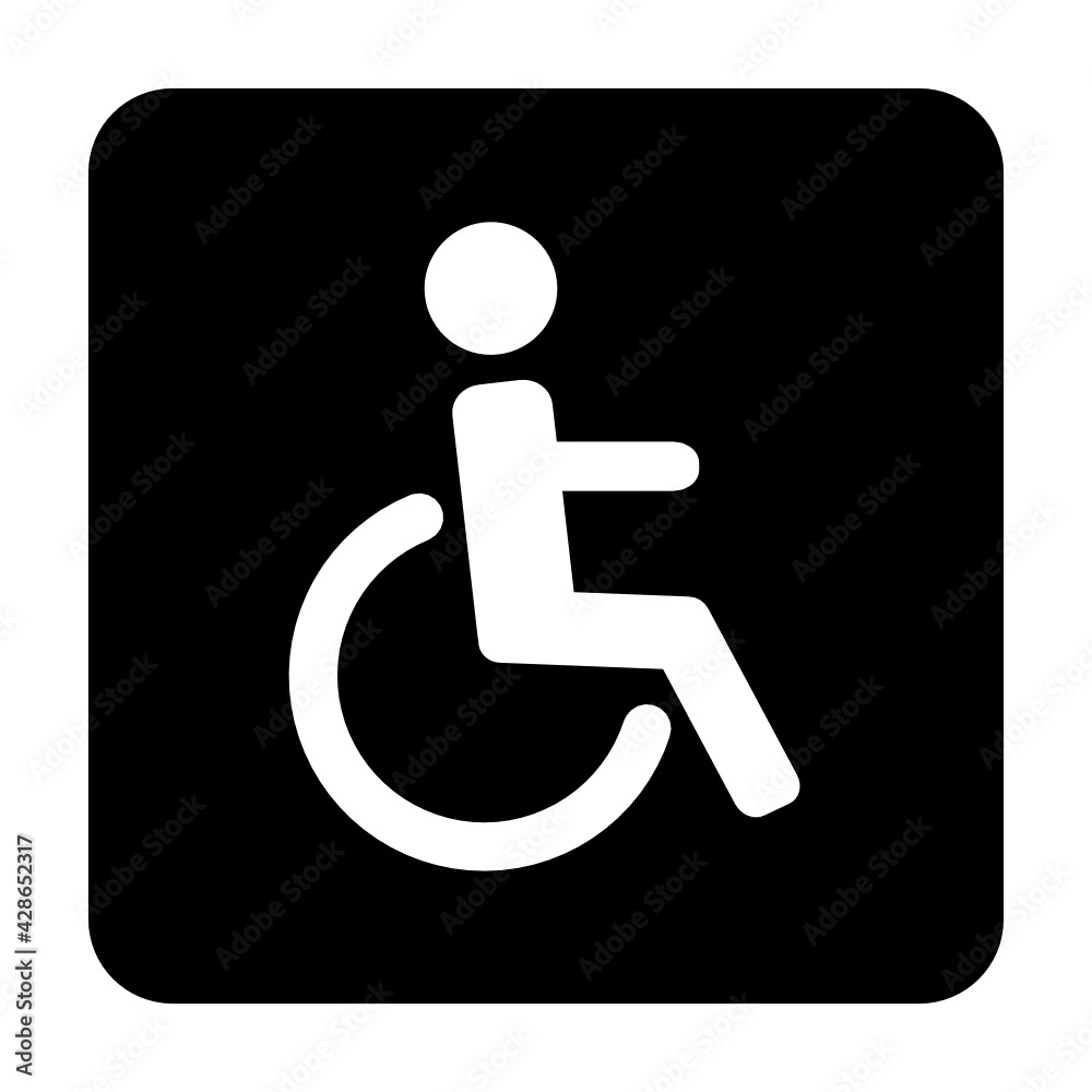 wózek inwalidzki ikona - obrazy, fototapety, plakaty 