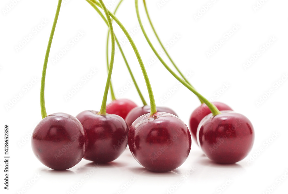 Red ripe cherries. Red ripe cherries.