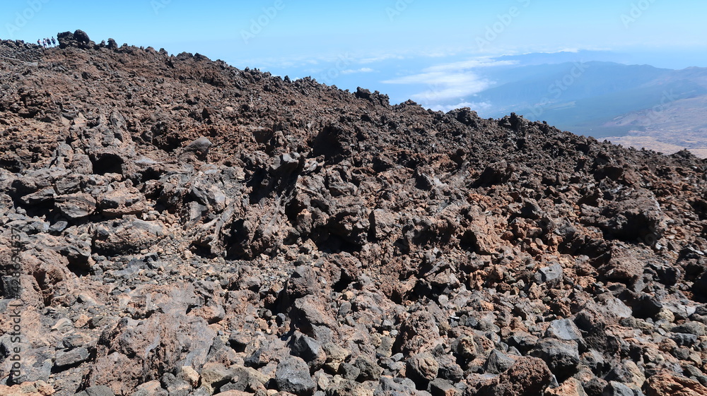 Teide mountain, Tenerife with blue sky on the ground