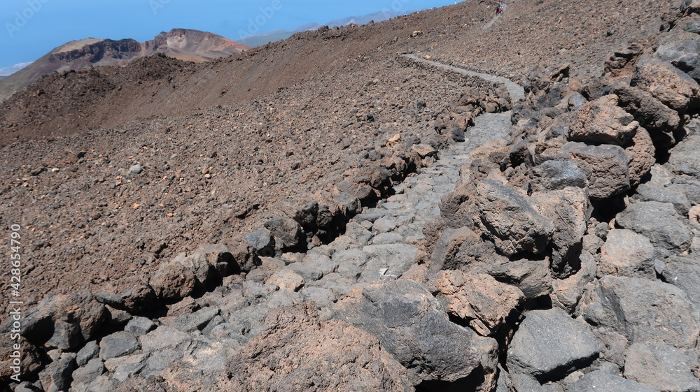 Stony path in Teide mountain, Tenerife, Canary Islands Stony path in Teide mountain, Tenerife, Canary Islands