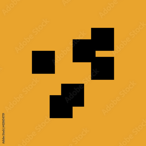 Big Black Blocks logo icon. New modern art illustration. Great Simple Product cover card design.