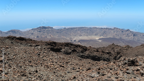 Teide mountain, Tenerife with blue sky on the ground