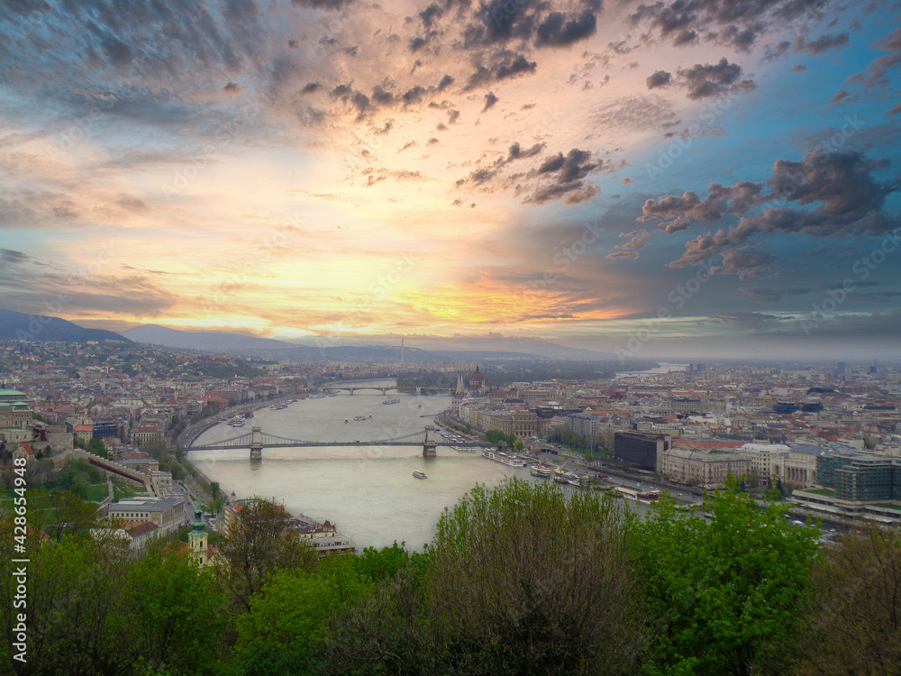 view to praha from the mountain at summer