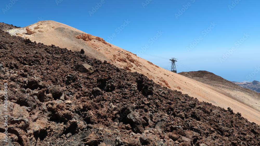 Teide mountain, Tenerife with blue sky on the ground Teide mountain, Tenerife with blue sky on the ground