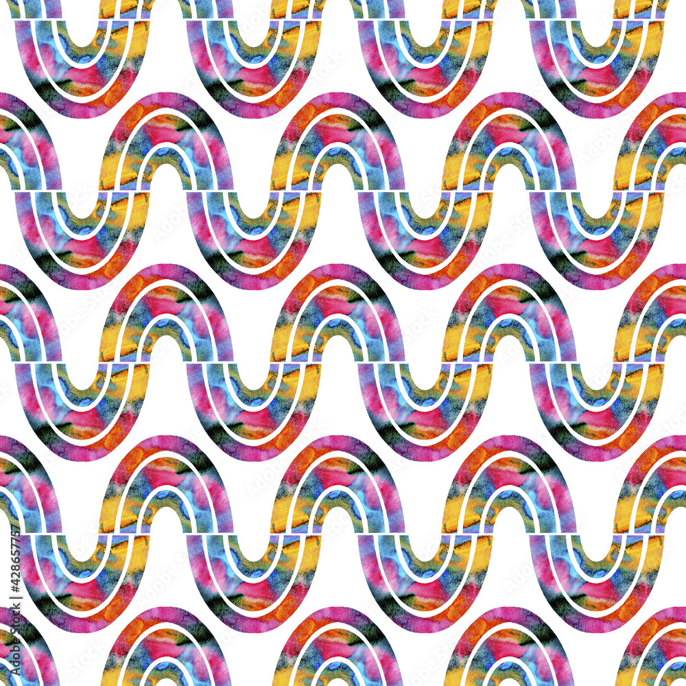 Abstract watercolor pattern with rainbows. Abstract watercolor pattern with rainbows.