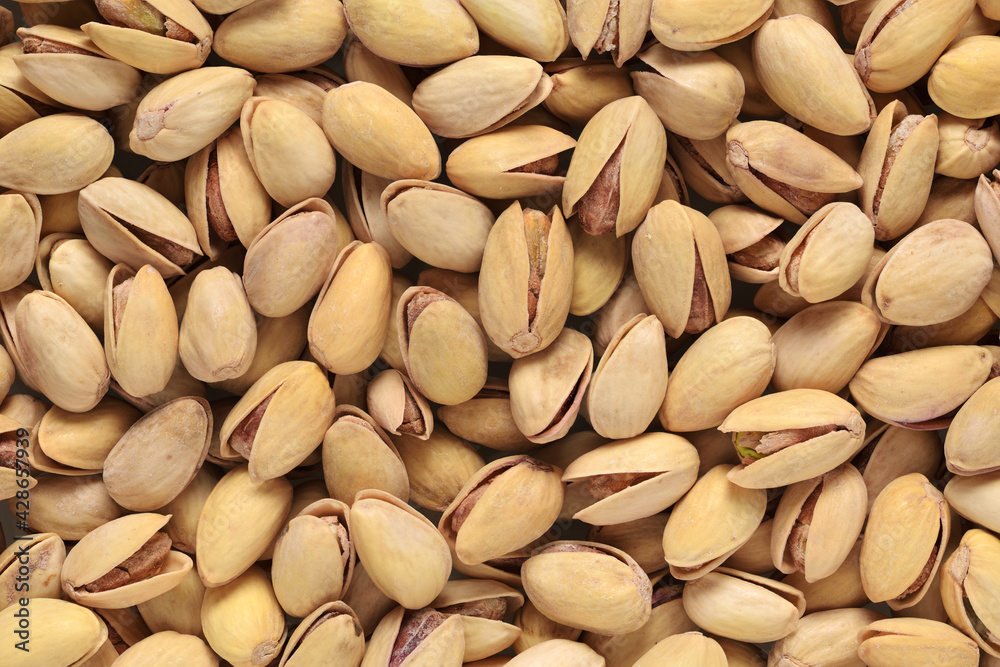 Roasted pistachios background Roasted pistachios background