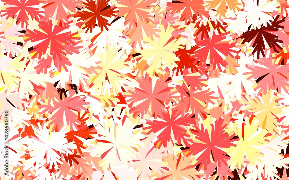 Light Orange vector doodle pattern with trees, branches.
