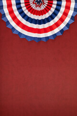 4th of July holiday banner design. USA theme paper fans. Independence, Memorial Day pinwheels