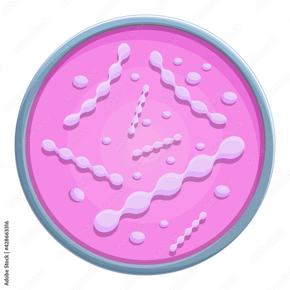 Petri dish bacteria icon. Cartoon of Petri dish bacteria vector icon for web design isolated on white background