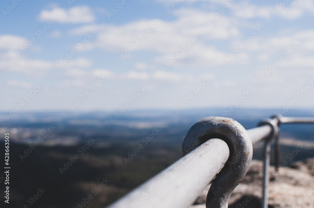 Naklejka premium Railing with a view in bavaria