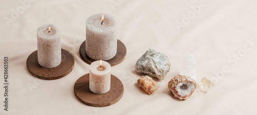 Fotografie, Tablou Healing chakra crystals therapy