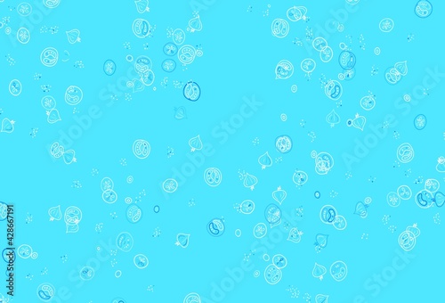 Light BLUE vector pattern with fresh ingredients.