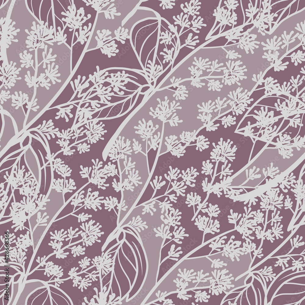 Image of lilac branches on a violet background. A natural illustration. Design of wallpaper, fabrics, textiles, packaging, gift paper, weddings.
Image of lilac branches on a violet background. A natural illustration. Design of wallpaper, fabrics, textiles, packaging, gift paper, weddings.