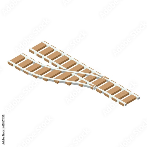 Railroad icon. Isometric of Railroad vector icon for web design isolated on white background